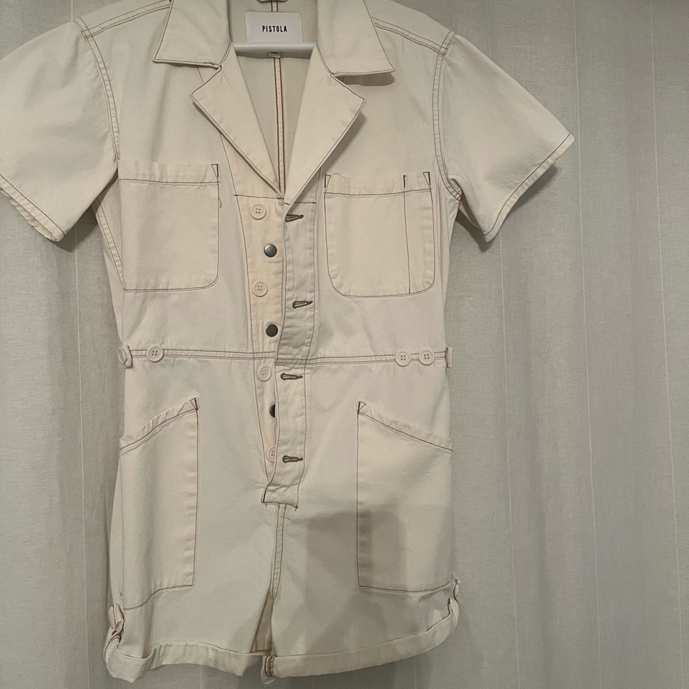 Pistola Parker Romper - Cream Size Small